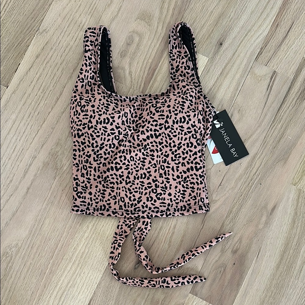 Pink Leopard Bikini Top
